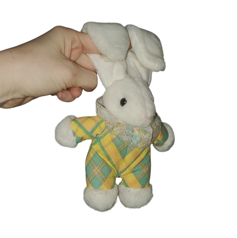 Vintage Plush bunny with velcro ears for hanging